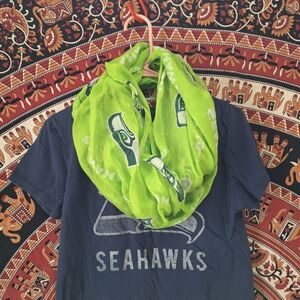 Seattle Seahawks Lime Green Sheer Infinity Scarf Free Add-On